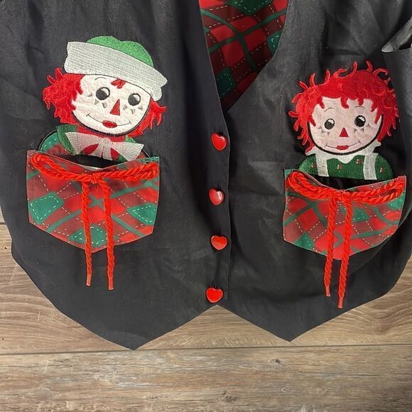 Snowden and Friends Raggedy Ann and Andy Christmas Vest , Size L - Picture 3 of 6